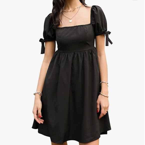 NWT EXLURA Women’s Summer Puff Sleeve Babydoll Dress - Mint Green - Picture 2 of 3